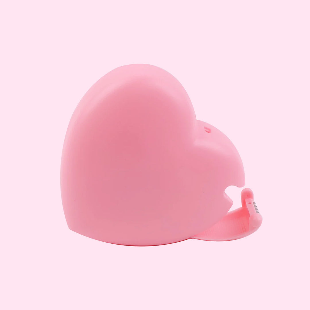 Heart Shaped Pink Plastic Tape Cutter