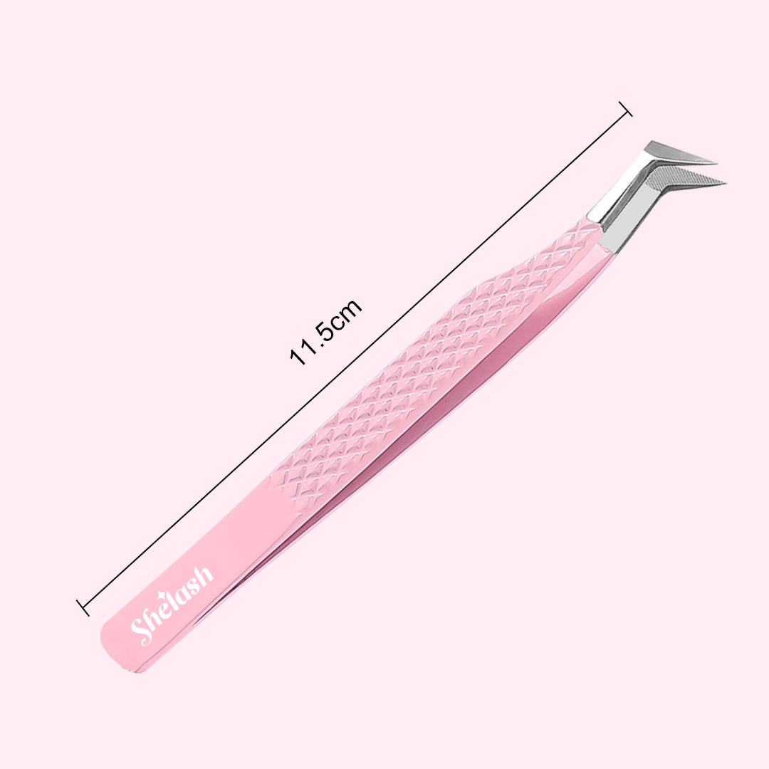 Light Pink Fiber Tip Volume Eyelash Tweezers