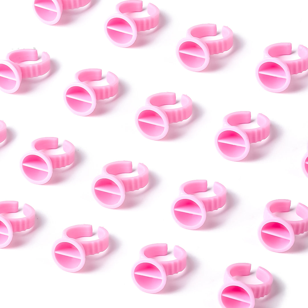 Pink Glue Ring With Baffle For Lash Extensions(100pieces/pack)