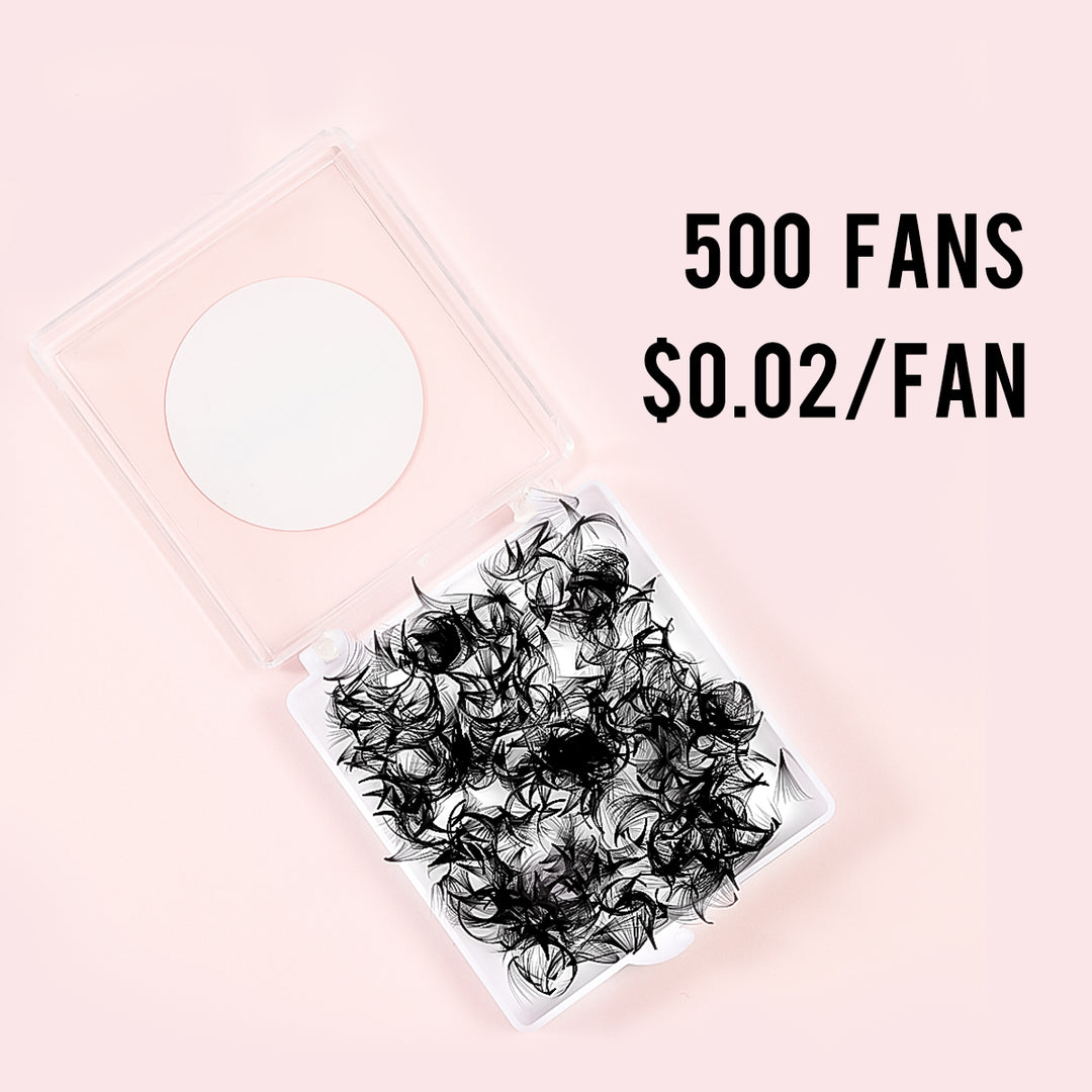 10D Pointy Base Promade Loose Fans - 500 Fans