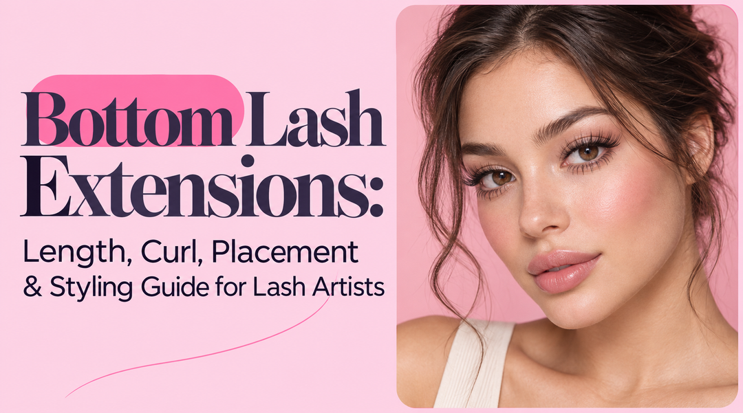 Bottom Lash Extensions: Length, Curl, Placement & Styling Guide for Lash Artists