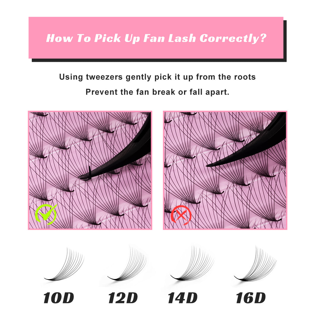 10D  Promade Volume Fans 0.05&0.07mm - 500 Fans