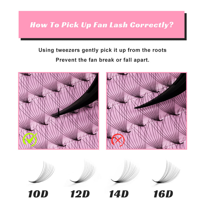 10D  Promade Volume Fans 0.05&0.07mm - 500 Fans