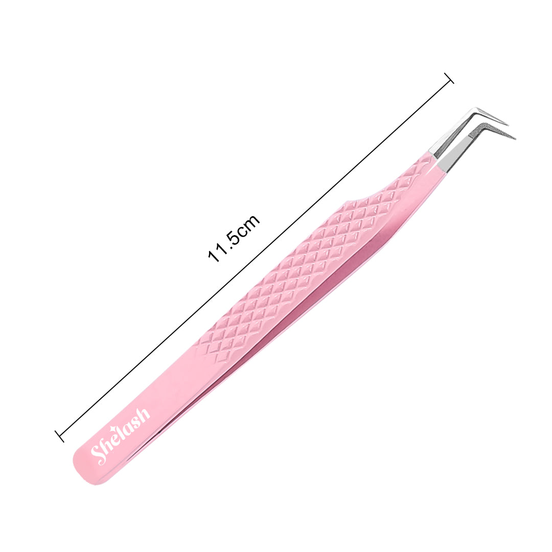 Light Pink Fiber Fine Tip Eyelash Tweezers