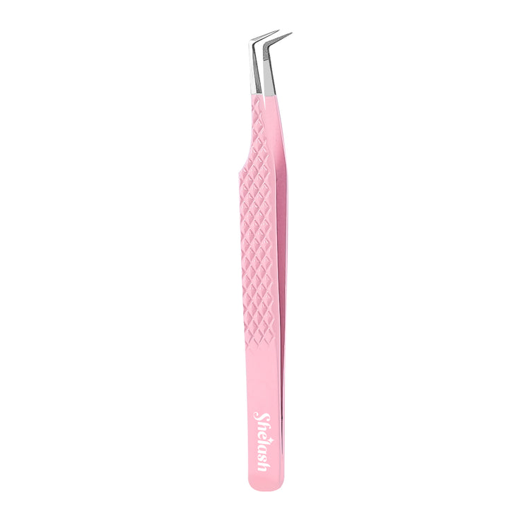 Light Pink Fiber Fine Tip Eyelash Tweezers