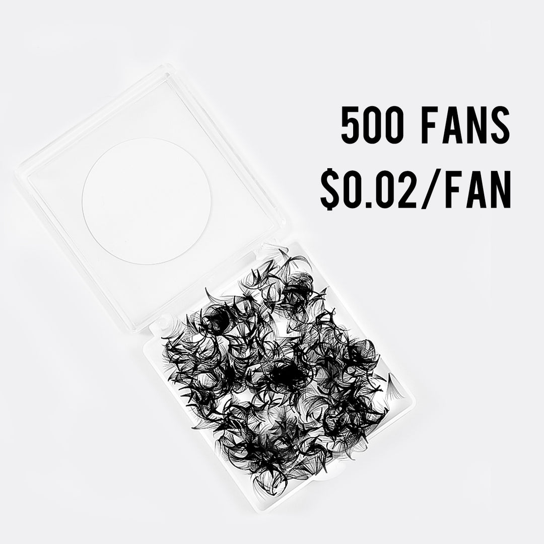 6D Pointy Base Promade Loose Fans - 500 Fans