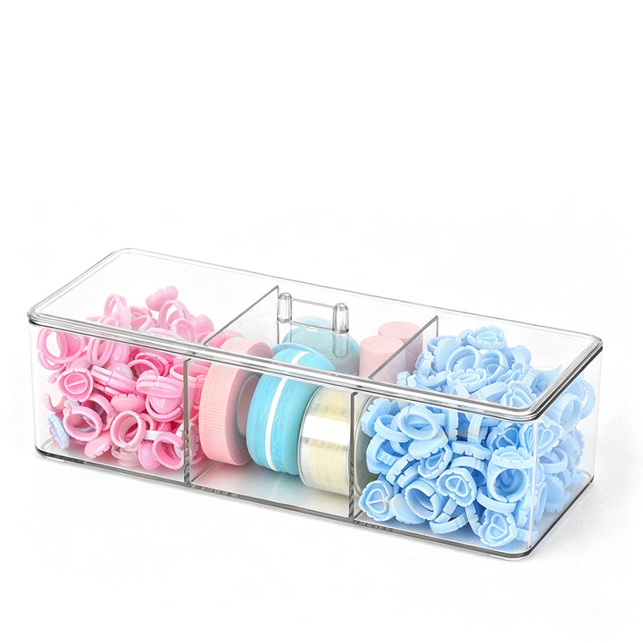Crystal-clear visibility, snap-on dust-proof cover, keeps glue rings and small tools organized.