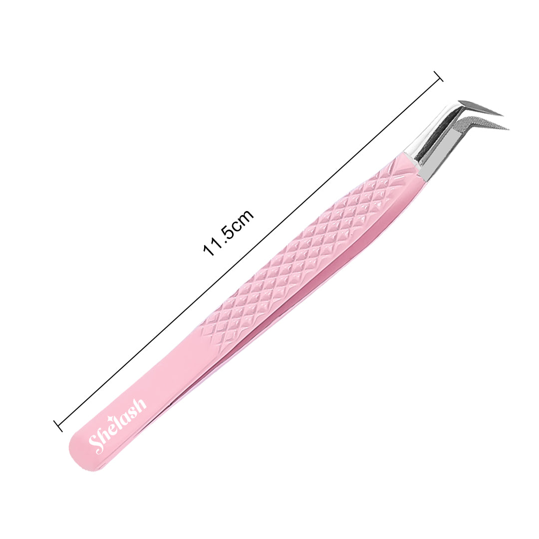 Light Pink Fiber Fine Tip Eyelash Extensions Tweezers