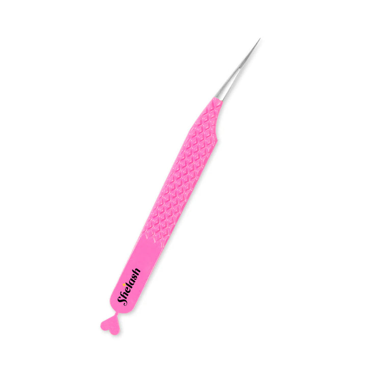 Curved Pink Heart-shaped Isolation Tweezer for Eyelash Extension