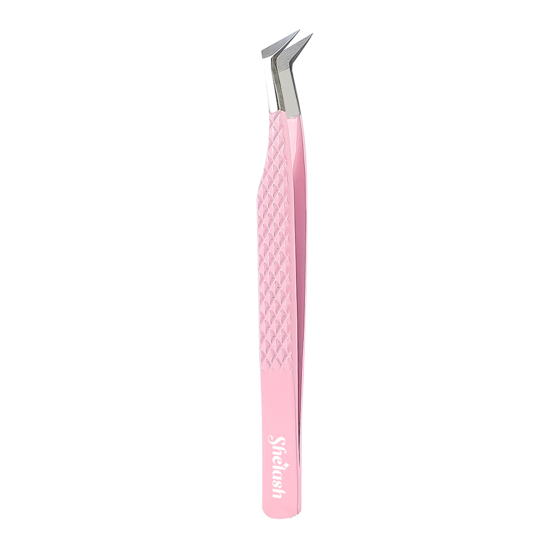 Light Pink Fiber Tip Volume Eyelash Tweezers