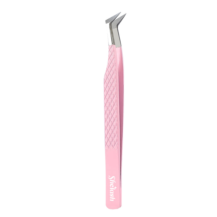 Light Pink Fiber Tip Volume Eyelash Tweezers