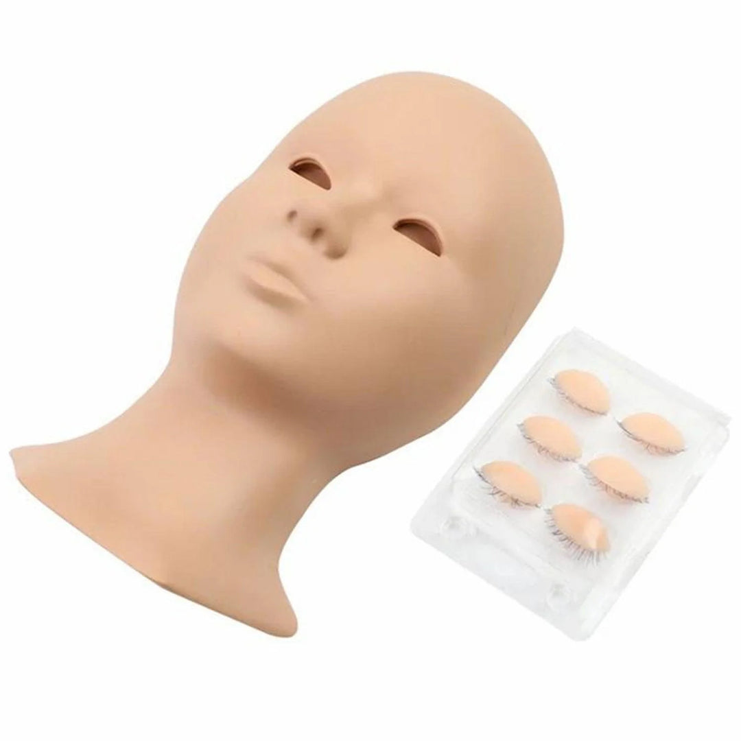 Eyelash Extensions Mannequin and Eyelids Training Combo Pack