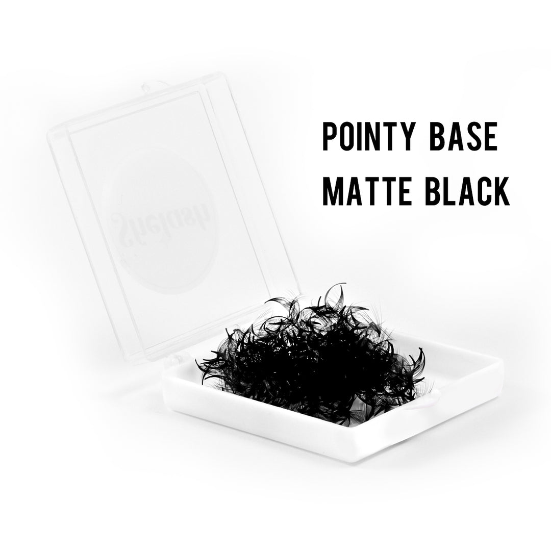 SHELASH 5D Pointy Base Premade Loose Fans, 500 fans, matte black, lightweight for natural mega volume lash extensions