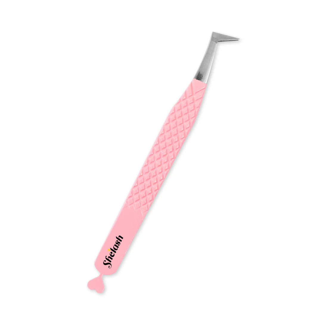 Peach Coated Heart-shaped Volume Boot Tweezers for Eyelash Extension