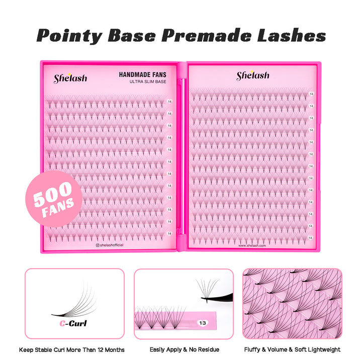 6D  Promade Volume Fans - 500 Fans