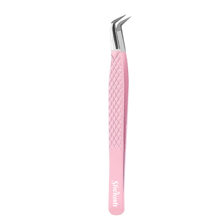 Light Pink Fiber Fine Tip Eyelash Extensions Tweezers