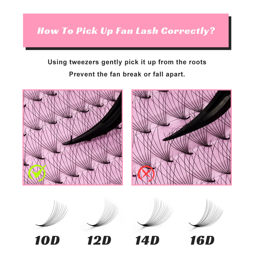 8D  Promade Volume Fans 0.05&0.07mm - 500 Fans