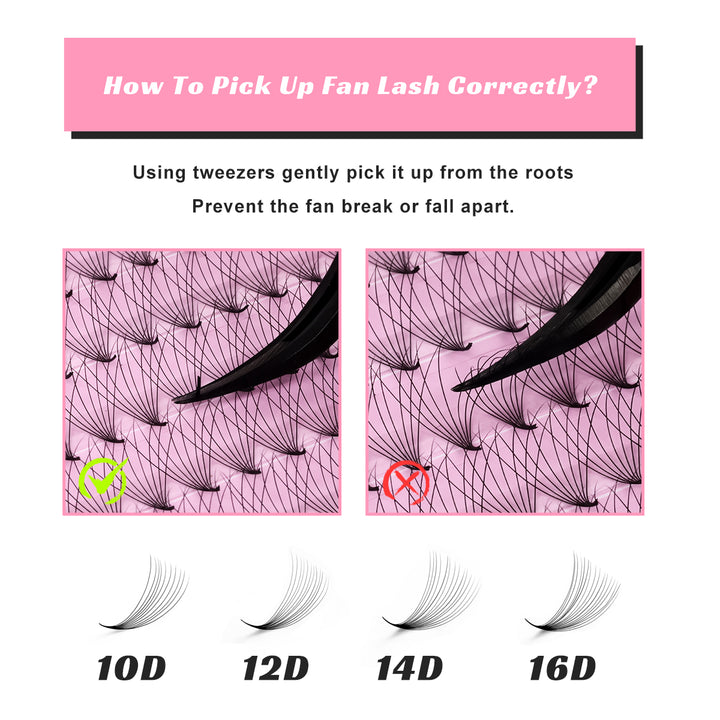 8D  Promade Volume Fans 0.05&0.07mm - 500 Fans