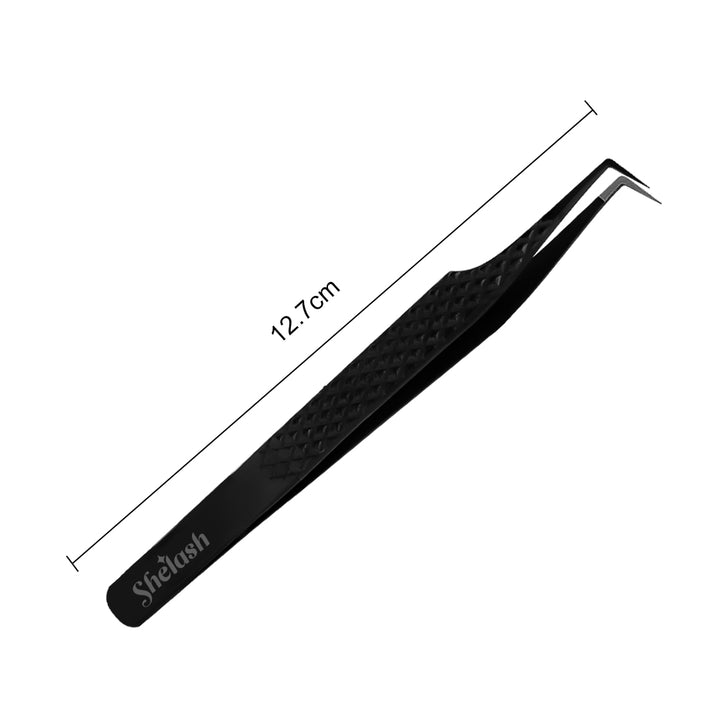 Fiber Tip 90°-Deg Light Black Coated Tweezers