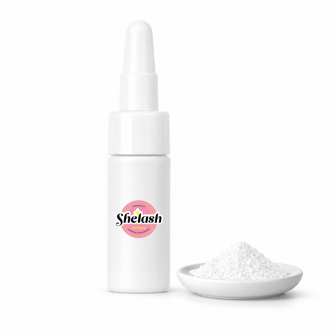 Lash lift mixing powder for Korean lash lift and lash perm procedures, helping professional lash artists adjust solution consistency for precise eyelash lift applications.