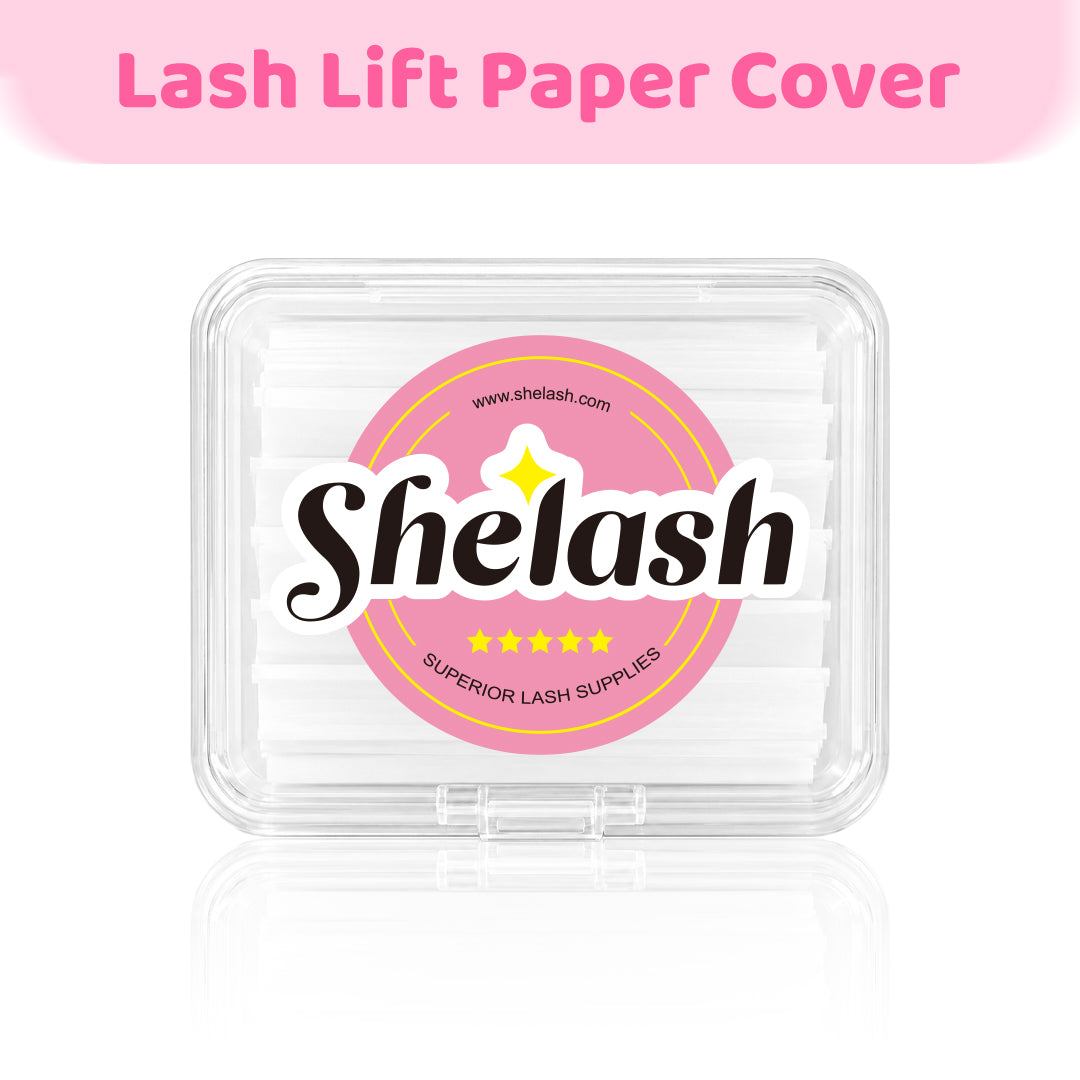 Lash lift paper covers with 500 pre-cut 5 × 50 mm strips, available in textured and ultra-thin micro-hole versions for professional lash lift treatments.