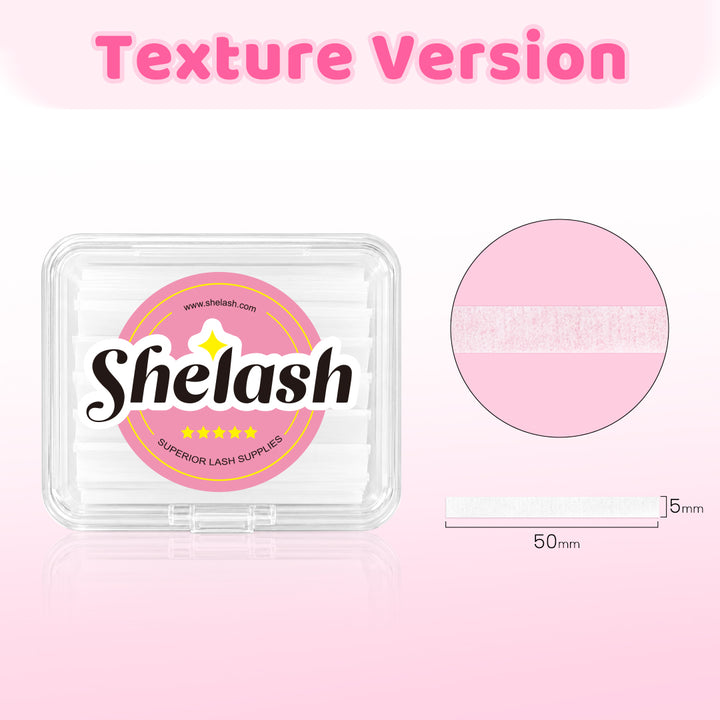 Lash lift paper covers with 500 pre-cut 5 × 50 mm strips, available in textured and ultra-thin micro-hole versions for professional lash lift treatments.