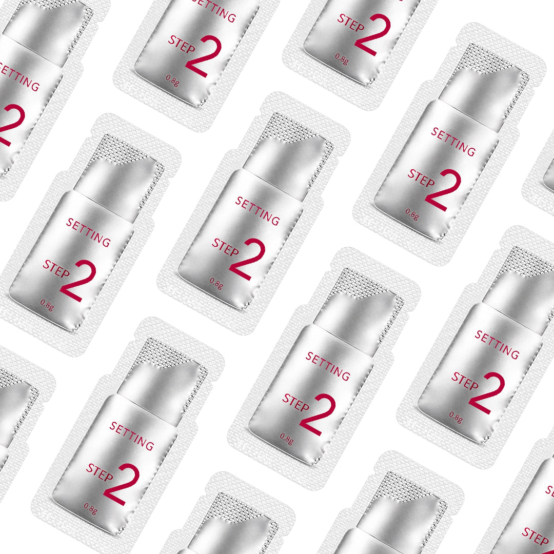 Professional Korean lash lift kit with 3-step system including perm, setting, and nourishing solution for natural lash and brow lifting in salon use.