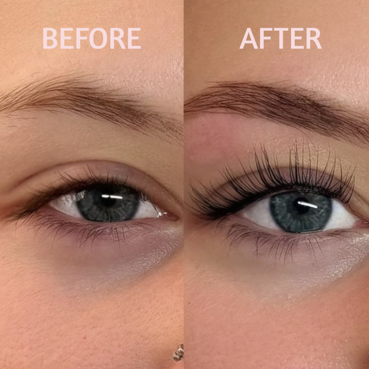 Professional Korean lash lift treatment kit with Step 1 and Step 2 system for lifting, curling, and setting natural lashes and brows in salon use.