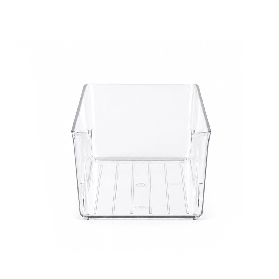 Clear lash storage box, open-access design, stackable, holds multiple lash trays, crystal-clear for instant style identification.