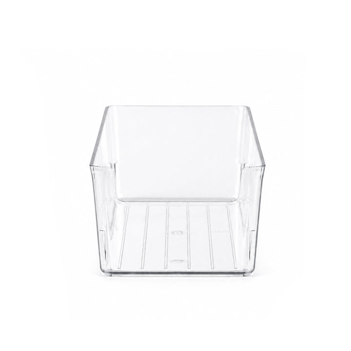 Clear lash storage box, open-access design, stackable, holds multiple lash trays, crystal-clear for instant style identification.
