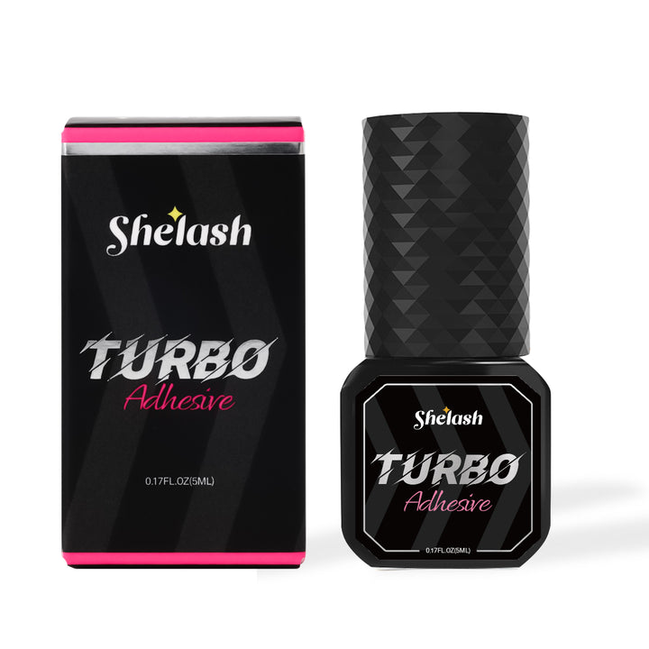Shelash 0.3s Turbo Lash Glue, waterproof, 6-8 weeks retention, for professional lash artists.