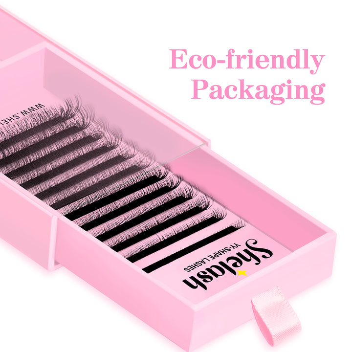 SHELASH YY  lashes, soft lightweight, slim base for easy fanning & quick volume lash applications
