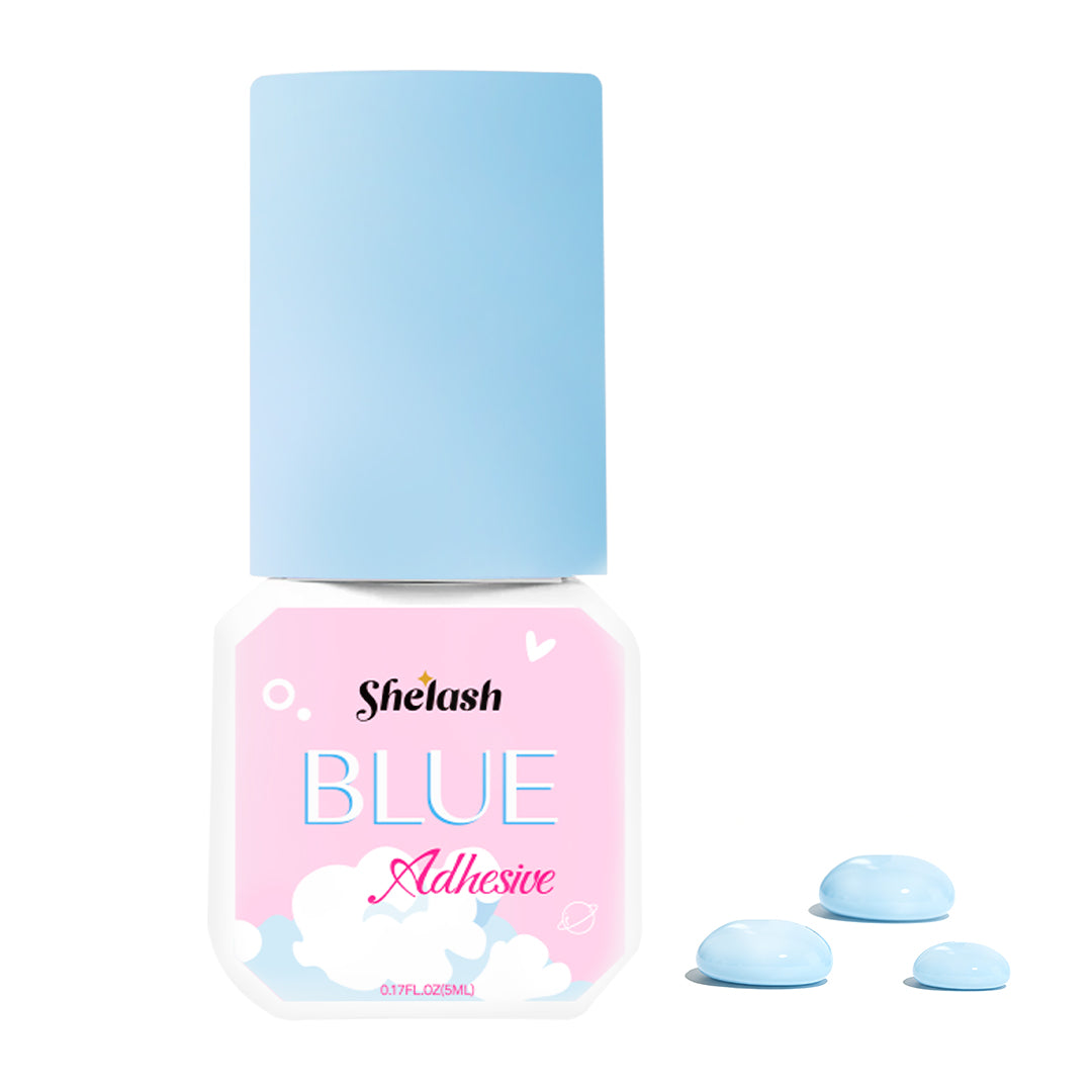 SHELASH 1s fast-dry pink & blue lash glue, waterproof, oil-proof, 6–8 weeks retention, for pros