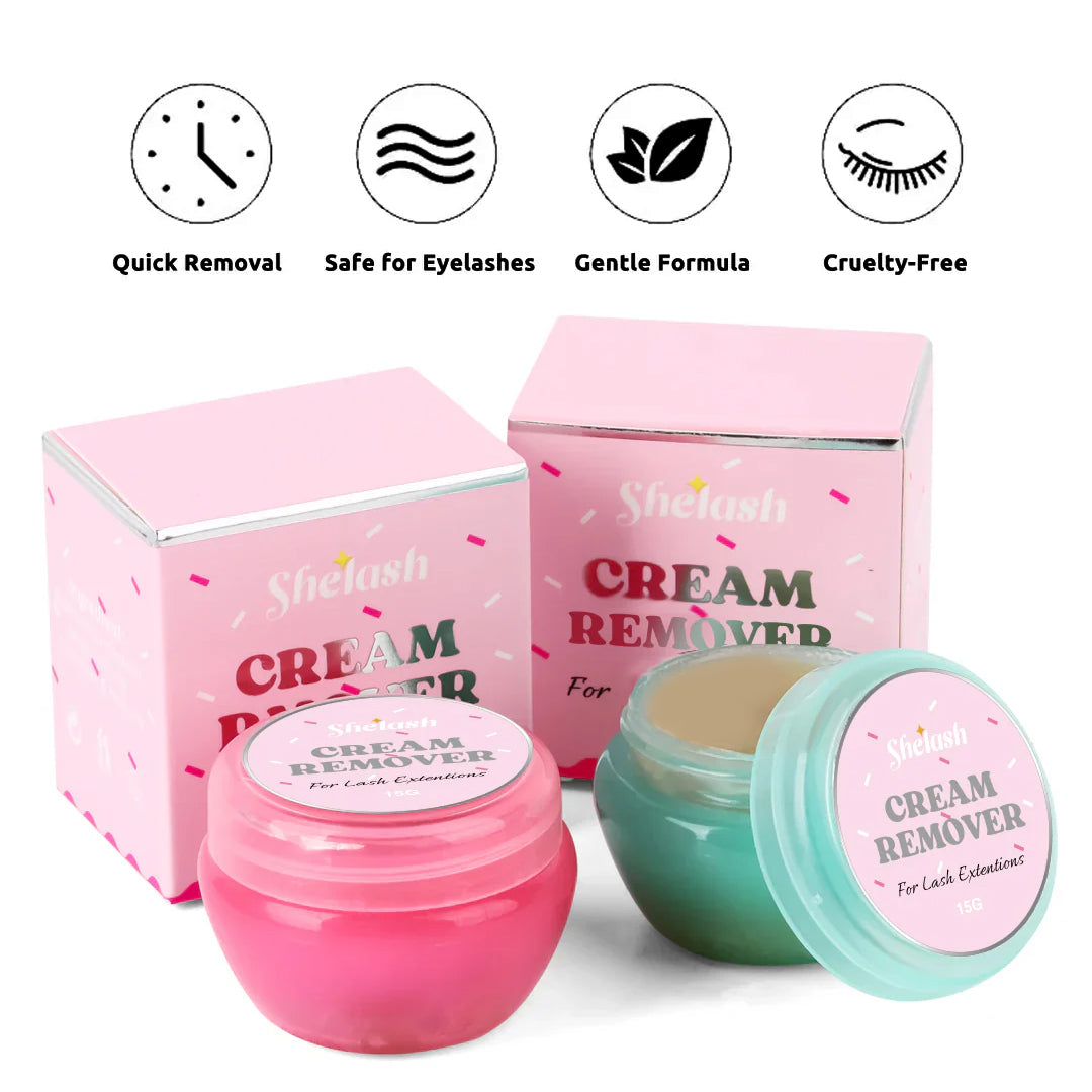 Shelash 15g lash extension remover cream, gentle fast-acting, professional use