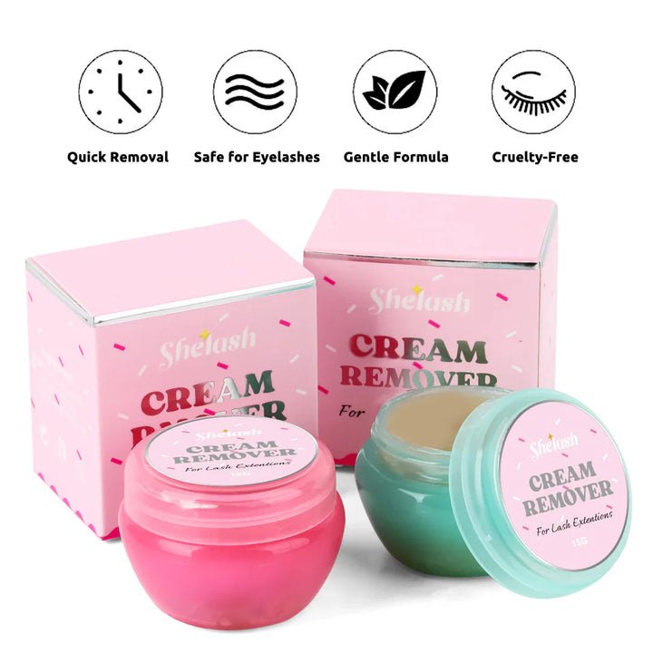 Shelash 15g lash extension remover cream, gentle fast-acting, professional use