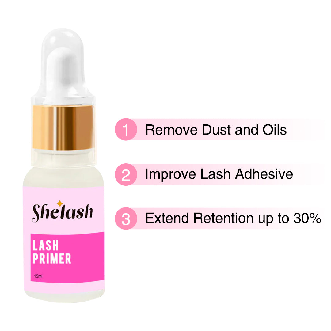 Professional lash primer, liquid non-drip formula, preps & disinfects lashes for extensions