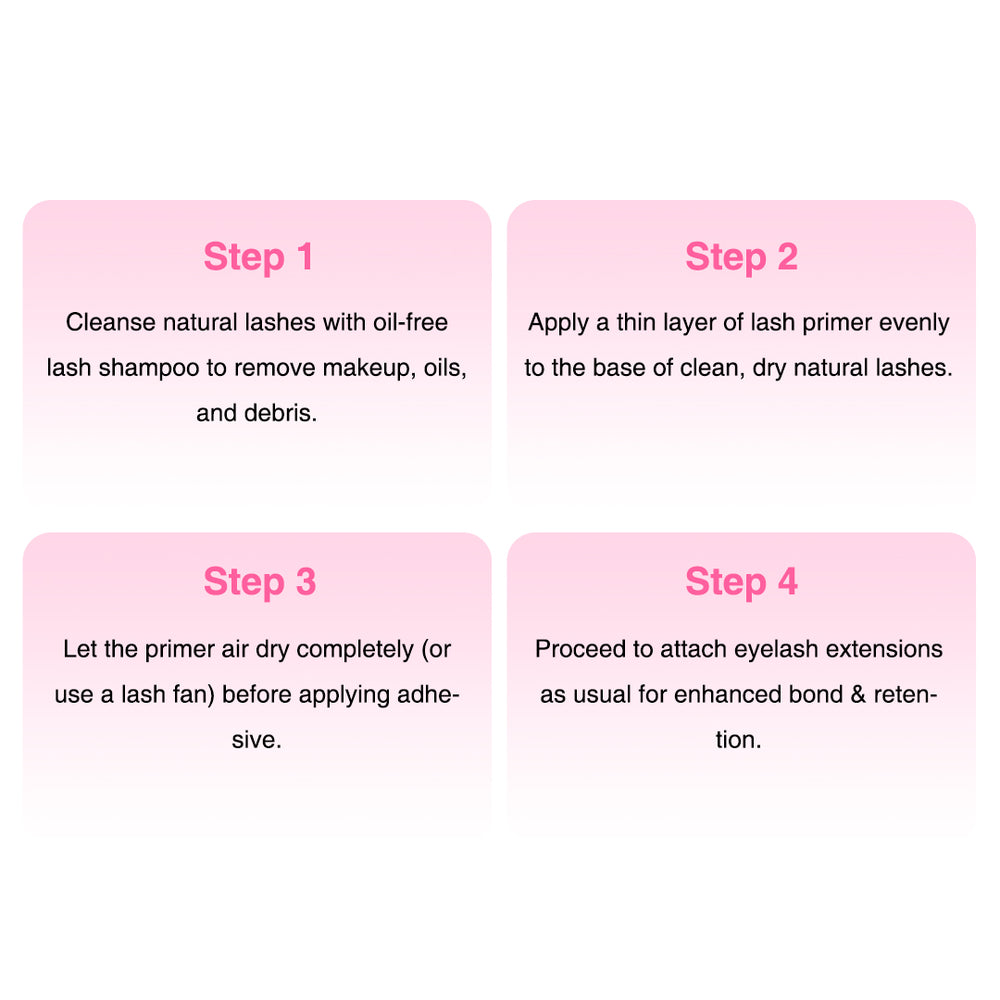 Professional lash primer, liquid non-drip formula, preps & disinfects lashes for extensions