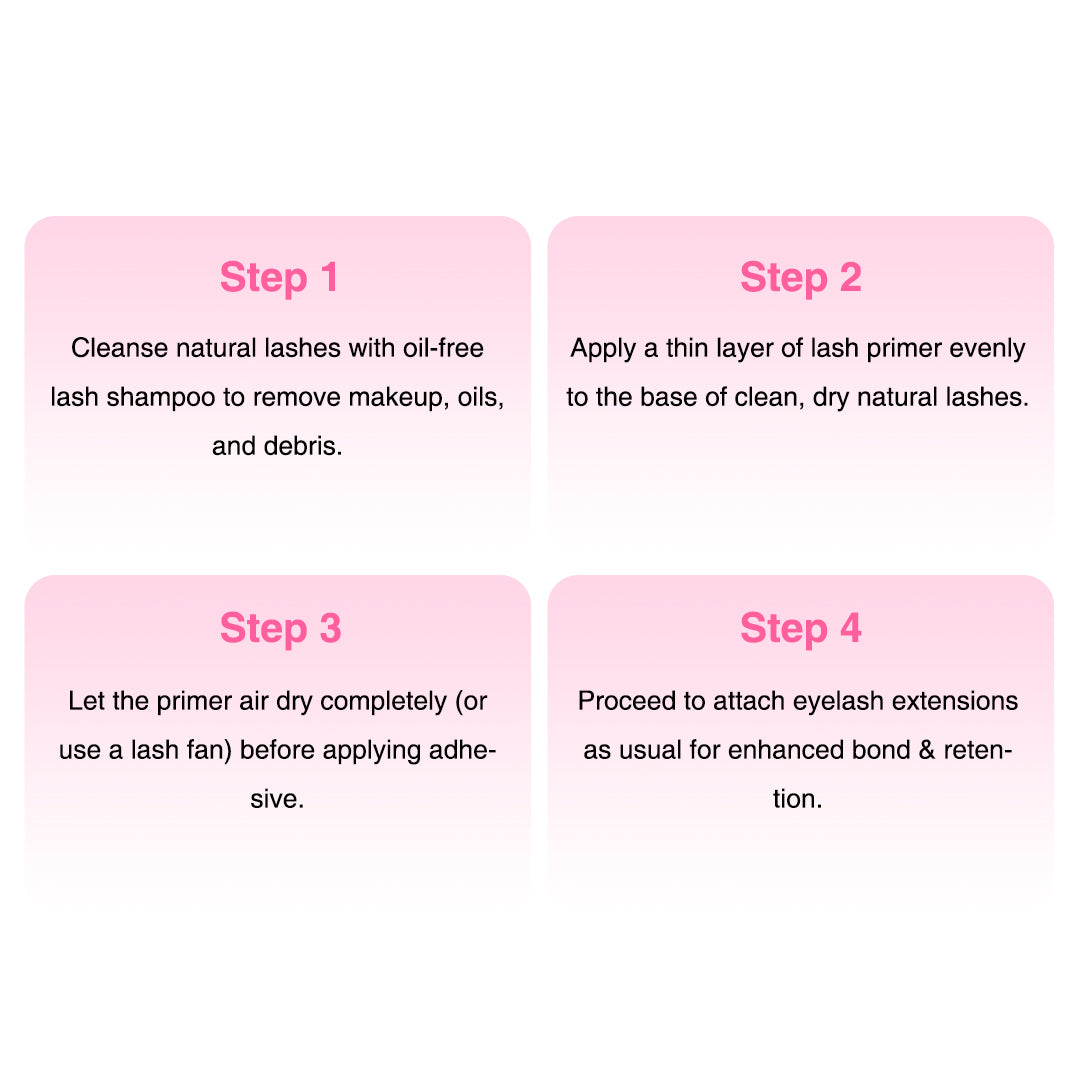 Professional lash primer, liquid non-drip formula, preps & disinfects lashes for extensions