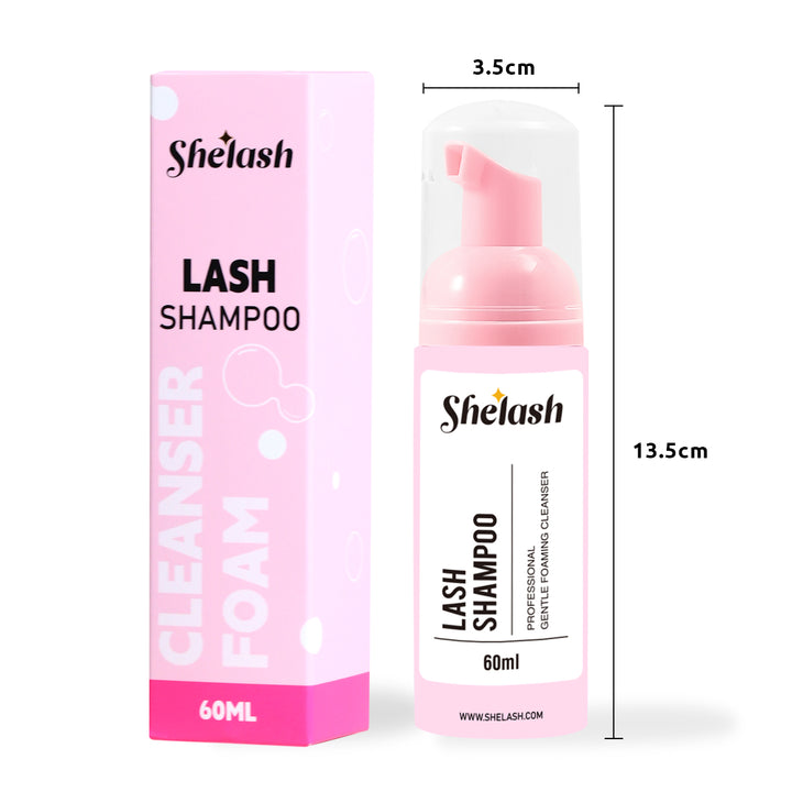 Shelash 60ml lash extension foam cleaner, deep clean & boosts retention