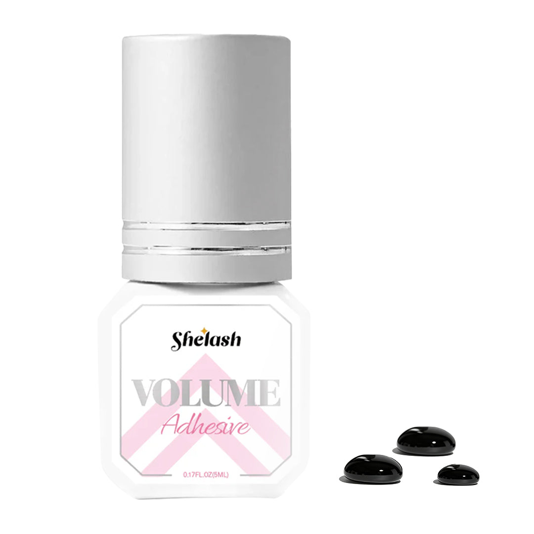 Shelash 0.5-1s Volume Lash Glue, waterproof, 6-8 weeks retention, professional lash adhesive.