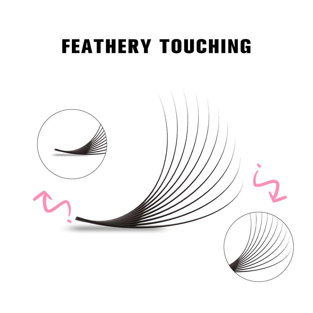 SHELASH 10D Pointy Base Premade Loose Fans, 500 fans, matte black, lightweight for natural mega volume lash extensions