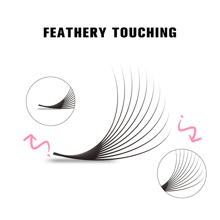 SHELASH 10D Pointy Base Premade Loose Fans, 500 fans, matte black, lightweight for natural mega volume lash extensions