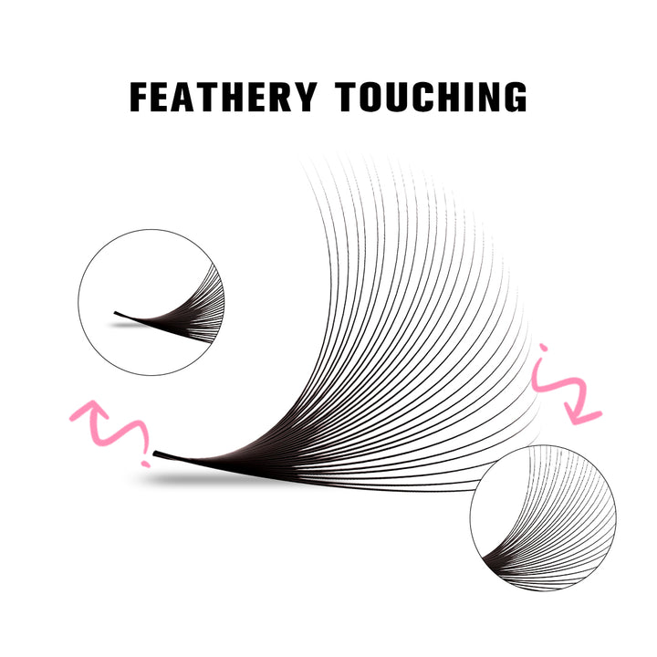 SHELASH 30D Pointy Base Premade Loose Fans, 500 fans, matte black, lightweight for natural mega volume lash extensions
