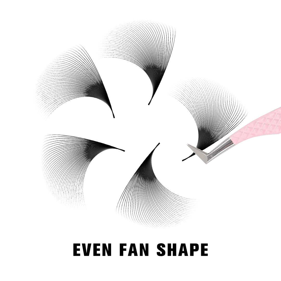 SHELASH 40D Pointy Base Premade Loose Fans, 500 fans, matte black, lightweight for natural mega volume lash extensions
