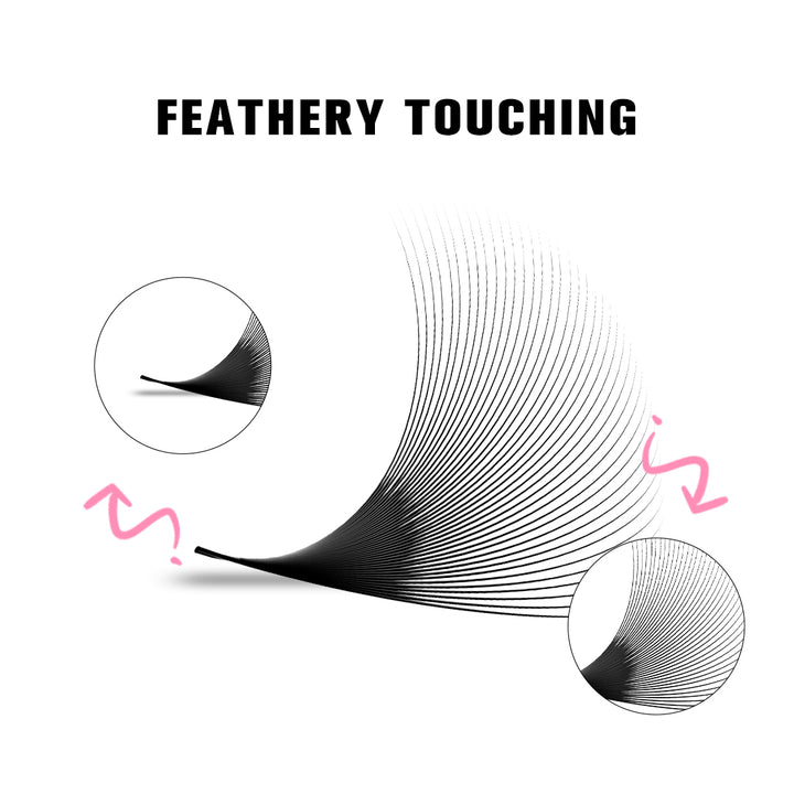 SHELASH 40D Pointy Base Premade Loose Fans, 500 fans, matte black, lightweight for natural mega volume lash extensions