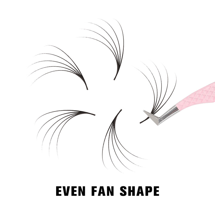 SHELASH 5D Pointy Base Premade Loose Fans, 500 fans, matte black, lightweight for natural mega volume lash extensions