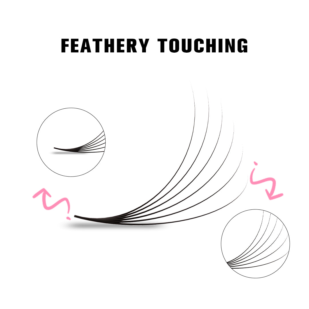 SHELASH 6D Pointy Base Premade Loose Fans, 500 fans, matte black, lightweight for natural mega volume lash extensions