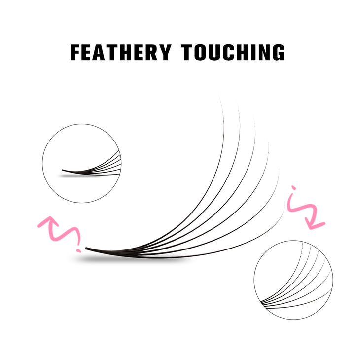 SHELASH 6D Pointy Base Premade Loose Fans, 500 fans, matte black, lightweight for natural mega volume lash extensions
