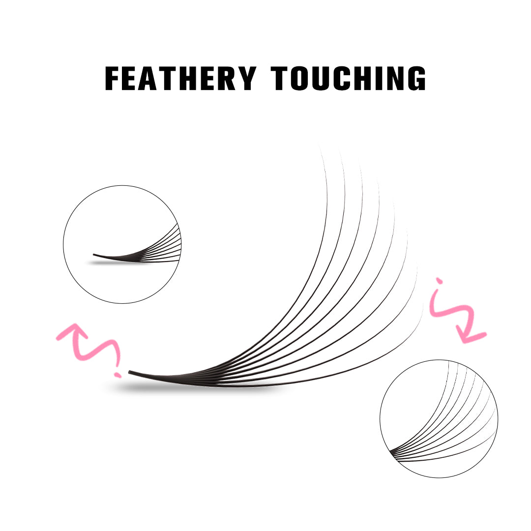 SHELASH 8D Pointy Base Premade Loose Fans, 500 fans, matte black, lightweight for natural mega volume lash extensions