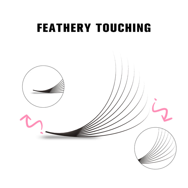 SHELASH 8D Pointy Base Premade Loose Fans, 500 fans, matte black, lightweight for natural mega volume lash extensions